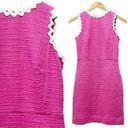 J.Crew NWT  Hot Pink Textured Tweed Sheath Dress White Trim Women's Sz 00 Petite Photo 13