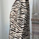 ZARA  Zebra Animal Print Beige Black Satin Double-Breasted Oversized Blazer Small Photo 4