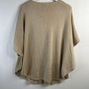 Chico's  Women’s Size S / M Poncho Sweater Beige Gold Metallic V-Neck Short Sleeve Photo 7