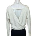 The Moon  & Madison White Cotton Wrap Plunge V-neck Knit Cut-out Sweater Top Size S Photo 2