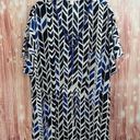 Coldwater Creek  Blue Patterned Beaded Tunic Top Photo 0