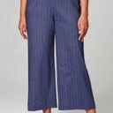 J.Jill  Linen Women’s Jenna Stretch Belted Wide Leg Crop Pants Blue Size Small Photo 0