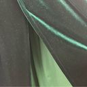 DESIR COUTURE Dark Emerald Green Velvet Side Split Pleated Waist Maxi Dress Photo 6