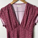 Outerknown  Ditzy Floral Pink Fuchsia Short Sleeve Mini Dress Womens Size M Photo 4