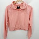 Nike  Pink Quarter Zip Long Sleeve Cropped Pullover Women's Size Small S Photo 0