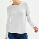 Nine West  T-Shirt Women XXL White Stretch Polyester Pullover New Long Sleeve Photo 2