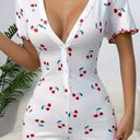 Boutique White, Cherry, Buttoned, Pajama Romper Photo 5