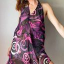 Fashion Bug Vintage Y2K  Purple Swirly Halter Flowy Halter Tunic Photo 0