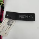 NEW Kechika Floral Bikini Bottoms Side Tie Black Hot Pink Hibiscus Green Size 12 Photo 4