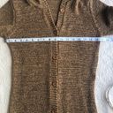 BCBGMAXAZRIA Brown Crochet Button Up Hoodie V-Neck Long Sleeve Cardigan Sweater Photo 6