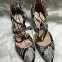 Unisa  Women’s Snake Print Black Cream Pointed Toe Stiletto High Heels Sz 9. B66 Photo 4