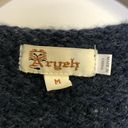 Aryeh  Navy Blue Wool Blend Single Buttoned Cardigan Sweater Chunky Knit Medium Photo 5