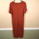 Lush Clothing Lush Women’s Oversized Burnt Orange Long Hi-Low Hem V-Neck Shirt Dress Photo 6