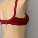 Vassarette Vintage  Bra Size 34C Second Skin Satin Red Lace Underwire 75-014 Photo 5