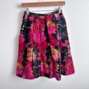 Talbots  | Large Peony Dahlia Blooms Box Pleated Skirt Silk Black Floral | Size 2 Photo 2