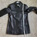 Liz Claiborne  Sleek Black Leather Jacket Vintage 90s Retro Classic Casual Small Photo 5