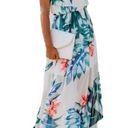 Free The Roses  Palmetto Floral Shoulder Tassel Tie Side Slit Maxi Dress Sz S Photo 0