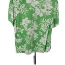 Caribbean Joe  90s Vintage Lime Green Tropical Floral Button Down Top Photo 4