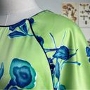 Natori  Vintage Floral Green Blue Maxi Dress size Large Photo 2