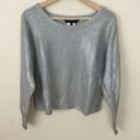 BCBGMAXAZRIA Silver Metallic Camille Knit Sweater Photo 2