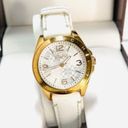 Coach  14501601 Slim Boyfriend Rose Gold White Leather Watch Authentic Photo 5