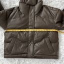 Oak + Fort  WOMEN’S VEGAN LEATHER PUFFER COAT IN TURKISH COFFEE SIZE XS Photo 8