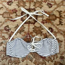 Solid & Striped  Lolita Navy & White Stripe Triangle String Bikini Top M Photo 3