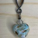 Art Glass Multi Colored Heart Necklace Pendant Photo 1