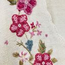 Vintage Floral Sweater Vest Alyssa Brooke Embroidered White Pink Flowers Cotton Size M Photo 5