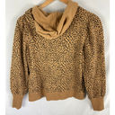 Nine West  Puff Shoulder Animal Print Hoodie Size Medium Photo 4