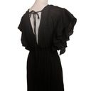 Flawless  Size Small Black Maxi Dress Deep Plunge Neckline Open Back Empire Photo 3