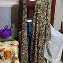 LuLaRoe  Sarah Black Floral Duster Photo 0