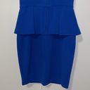 Bisou Bisou NWT  Royal Blue Sleeveless Peplum Dress Bodycon Stretchy Knit Women 8 Photo 6