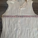 Vince  Chiffon Sleeveless Crushed Band Collar Blouse  Cream L Photo 3