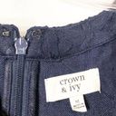 Crown & Ivy Crown Ivy Medium Dress Navy Blue Textured Sleeveless Shift Above Knee 404 Photo 6