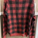 Holiday Time Red Christmas Sweater Women's Size Large (12-14) Buffalo Check Photo 1