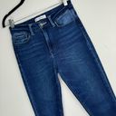 Vervet Flying Monkey Dark Wash Skinny Jeans Sz 27 High Waisted Stretch Raw Hem Photo 3