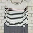 Vince  Multi Striped Long Sleeve Bateau Neck Tee Size M Photo 0