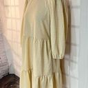 Draper James  NWT cream and gold puff sleeve tiered dress size medium Photo 4