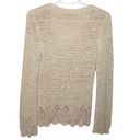 BCBGMAXAZRIA  tape knit sweater cardigan with crochet borders size S Photo 1