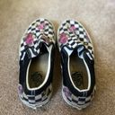 Vans Women’s Size 7 Black and White Checkered Floral Slip On  Photo 3