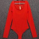 SKIMS  Kim Kardashian Jelly Sheer Long Sleeve Bodysuit Poppy | SIZE: S - NWT Photo 0