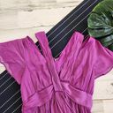 Anthropologie | Vibrant Purple Satin Finish Mini Dress with Deep V-Neckline Photo 14