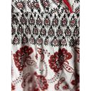 Fashion Bug  Floral Sleeveless Smocked Blouse Shirt White Red Black Size Large Photo 1