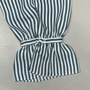 Ann Taylor  Size LT Blue & White Stripe Long Sleeve Button Up Blouse Top Photo 2