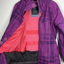 Powder Room Plaid Ski Jacket Womens Medium Snowboard Winter Snow No Hood Purple Photo 0