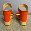 Jessica Simpson  Orange Faux Suede w/ Rope Bottom Wedge Size 8.5M Photo 5