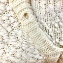 POL  Cream Popcorn Oversized Sweater Womens Boucle Knit Hooded Long Tunic Small Photo 2