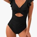 One Piece B2prity Women's  Swimsuit Ruffle Cutout Bathing Suits Slimming Tummy Control V Neck Wrap Photo 0