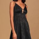 Lulus Lulu’s Little Black Dress Jacquard Flare Cocktail Large Photo 0